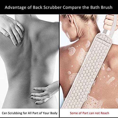 Gepege Exfoliating Back Scrubber for Shower for Men and Women, Loofah Back Washer Deep Clean & Invigorate Your Skin