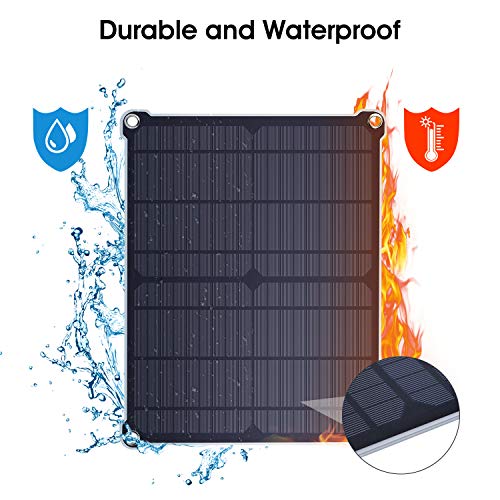 SUAOKI 12V Solar Car Battery Charger, 16W Trickle Solar Panel Charger, Portable and Waterproof Solar Battery Maintainer, Suitable for Motorcycle RV Boat Marine Snowmobile Tractor ATV Marine Trailer - Thumbnail 2