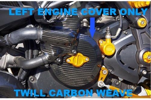 Sato Racing Ultra Lightweight Twill Weave Dry Carbon Fiber Left Side Engine Cover for Ducati Diavel (D-DLCB-ECL-T)