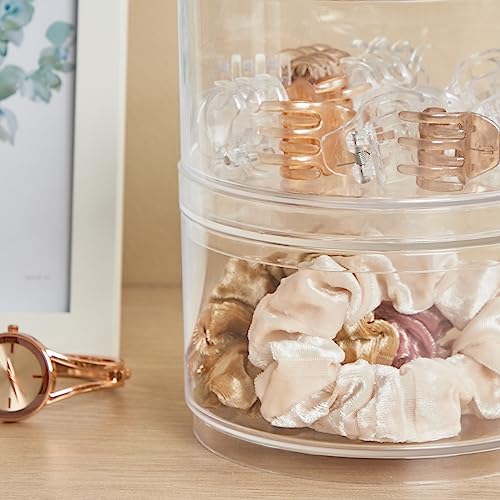 STORi Bella Stackable Clear Plastic Container (Set of 3) Round Vanity