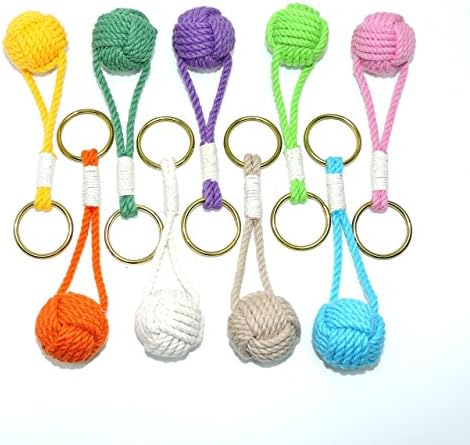 Traditional Nautical Rope Keychain Split ring in Tropical Colors