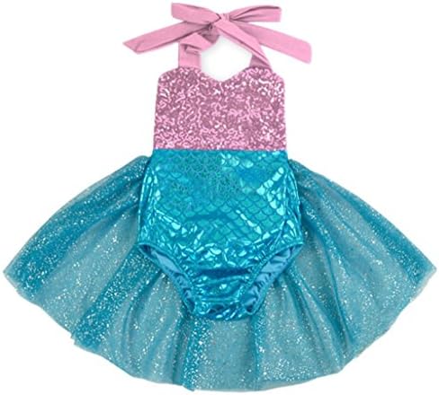 Carkoo Mermaid Baby Girl One Piece Swimsuits with Tutu Dress