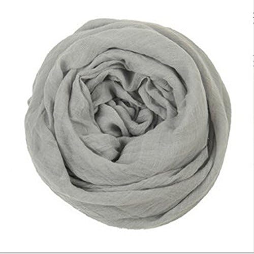 Xinglan Women Casual Long Soft Cotton Flax Scarf Wrap Infinity Scarves Grey
