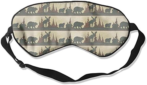 100% Silk Sleep Mask Eye Mask Moose Bear Soft Eyeshade Blindfold With Adjustable Strap For Men Women And Kids For Sleeping Travel Work Naps Blocks Light