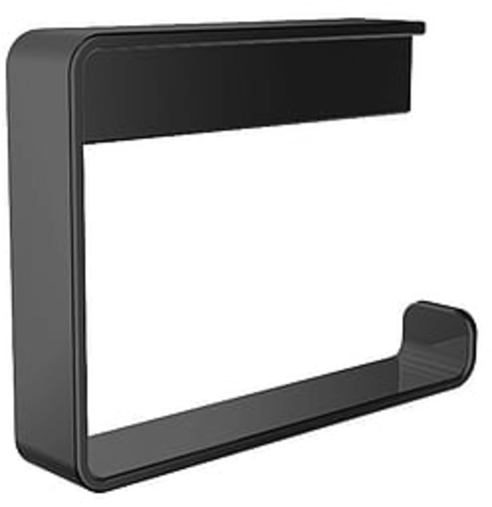 EMCO Loft Wall Mounted Toilet Roll Holder Modern Paper Holder without Lid Aluminium Paper Holder Matt Black