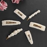 Pearl Hair Clip for Women Hair Pins for Girls Ties for Birthday Valentines Day Gifts Wedding Bridal Bridesmaid Ornaments Barrette Styling Tools (6pcs)