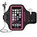 iPhone 6 7 8 SE 2020/2022 Armband, JEMACHE Fingerprint Touch Supported Gym Running Workout Arm Band for iPhone 6/6S/7/8/SE 2nd & 3rd gen with Key Holder (Rosy)
