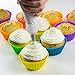 Bakeitfun Silicone Cupcake Liners Set, A Pack Of 12 Jumbo Size Reusable Non-Stick Baking Cups In 6 Colors, Piping Bag, Decorating Tips And Decoration Pen, And German Food Grade Materials