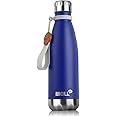 Mollcity 17 oz Stainless Steel Water Bottles-Insulated Water Bottle-Sports Water Bottle for School Double Walled Vacuum Cola Shape-Leak Proof Sport Water Bottle(Navy)