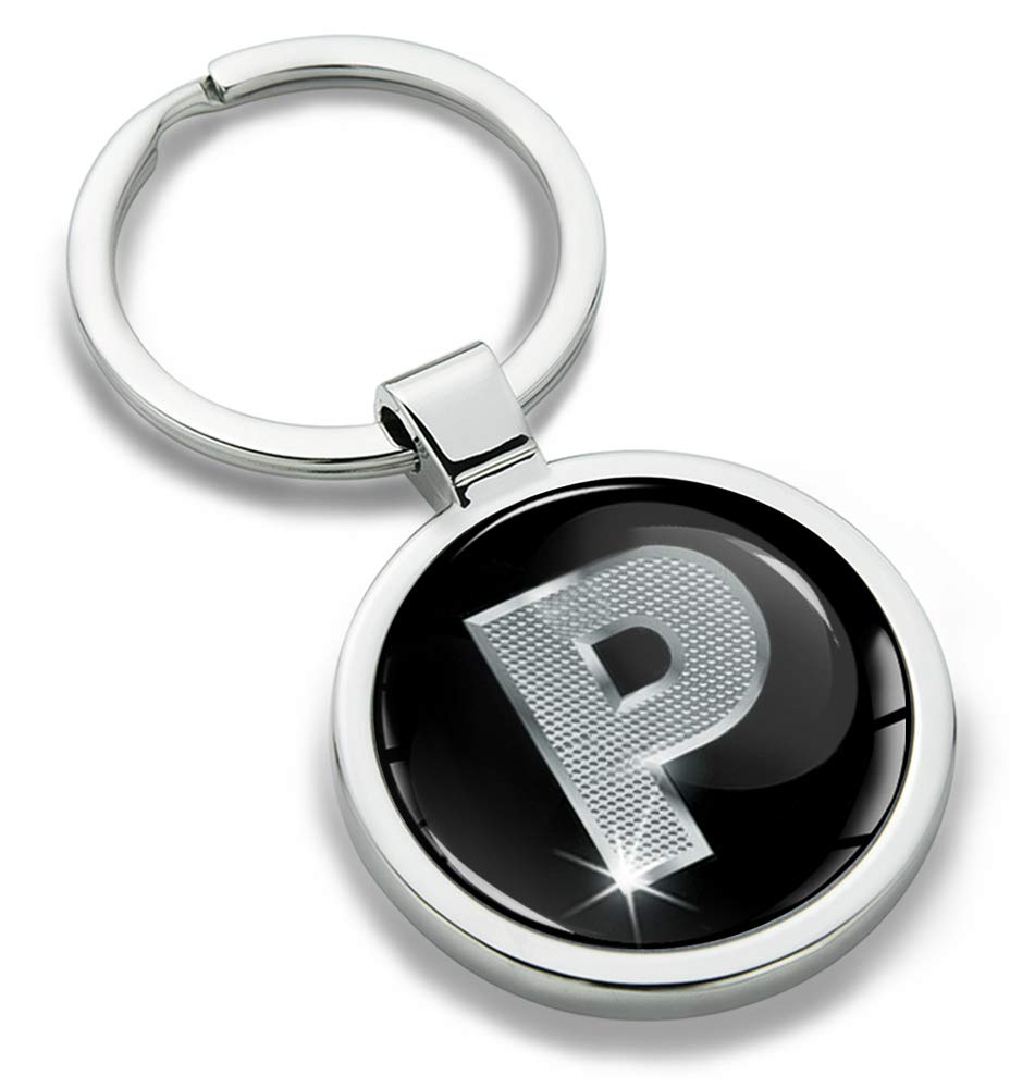 Biomar Labs Letter Keychain Alphabet Initial Keyring 3D Metal Stainless Steel Personalised Initials Charm for Car Keys House Keys Available in Silver (P in Silver KK 16) — image 1