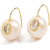 Lizzie Fortunato Women's Pearl Pablo Earrings in Green Amethyst, Green, One Size