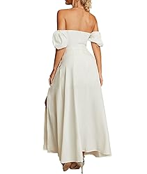 KUTUMAI Women's Summer Off Shoulder Maxi Dress Puff