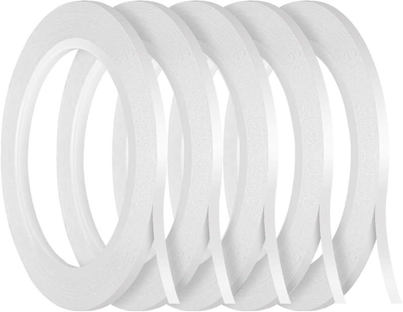 Kesote 5 Rolls 3mm Double-Sided Adhesive Tape 125m Craft Photo Gift Decor Sticky