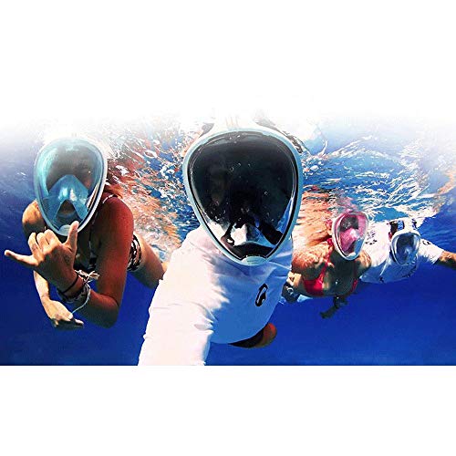 Miya Adults Swim Mask (3rd Gen), Folding Dive Mask Underwater Snorkel Set Seaview 180 Degree Wide Breath Masks Safe Waterproof Scuba Anti Fog Full Face Mask Dive Training Suitable for Adults -Gray
