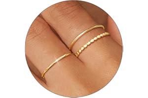 TLY Stackable Rings for Women Non Tarnish 18K Gold Silver Plated Dainty Stacking Rings Set Thumb Thin Cute Knuckle Pinky Finger Ring Promise Engagement Wedding Band Rings Size 5 6 7 8 9 10 Trendy Jewelry Gift for Women
