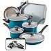 Farberware Dishwasher Safe Nonstick Cookware Pots and Pans Set, 15 Piece, Teal