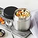 LunchBots Wide Thermal 16 oz. All Stainless Steel Bowl - Insulated Food Container Stays Hot 6 Hours or Cold for 12 Hours - Leak Proof Soup Jar for Portable Convenience - Black
