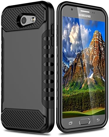 Galaxy J7 V Case, Samsung J7 Prime Case, Galaxy J7 Sky Pro Case, J7 Perx Case, enquan Slim Hybrid Dual Layer Gel Silicone Body Protective Rugged Rubber Protective Armor Case Cover