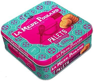 Butter Cookies La Mere Poulard - Palets are Perfect for Graduation, Teacher or Birthday Gifts - Beautiful Decorative Tin
