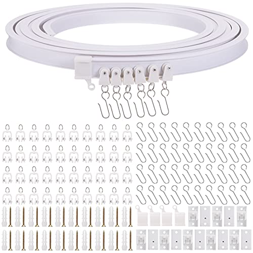 Curved Ceiling Curtain Track Kit, Flexible Bendable 16.4Ft Ceiling