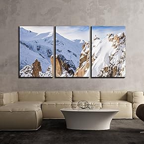 Snow Covered Mountains in Winter Adventure Concept x3 Panels