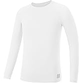 RIKUAOU Youth Boys Compression Shirt, Long Sleeve Kids Athletic Undershirt Quick Dry Base Layers for Baseball Football Sports