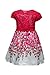 Youngland Girls' Floral Border Print Shantung Dress with Crochet Cardigan