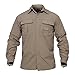 TACVASEN Men's Basic Military Tactical Long Sleeve Quick Dry Shirt Khaki for Travel