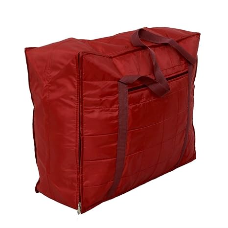 Livsmart Jumbo Attachi Bag in Soft Parachute Material, Blanket Cum Suitcase Bag, Storage Bag - Red