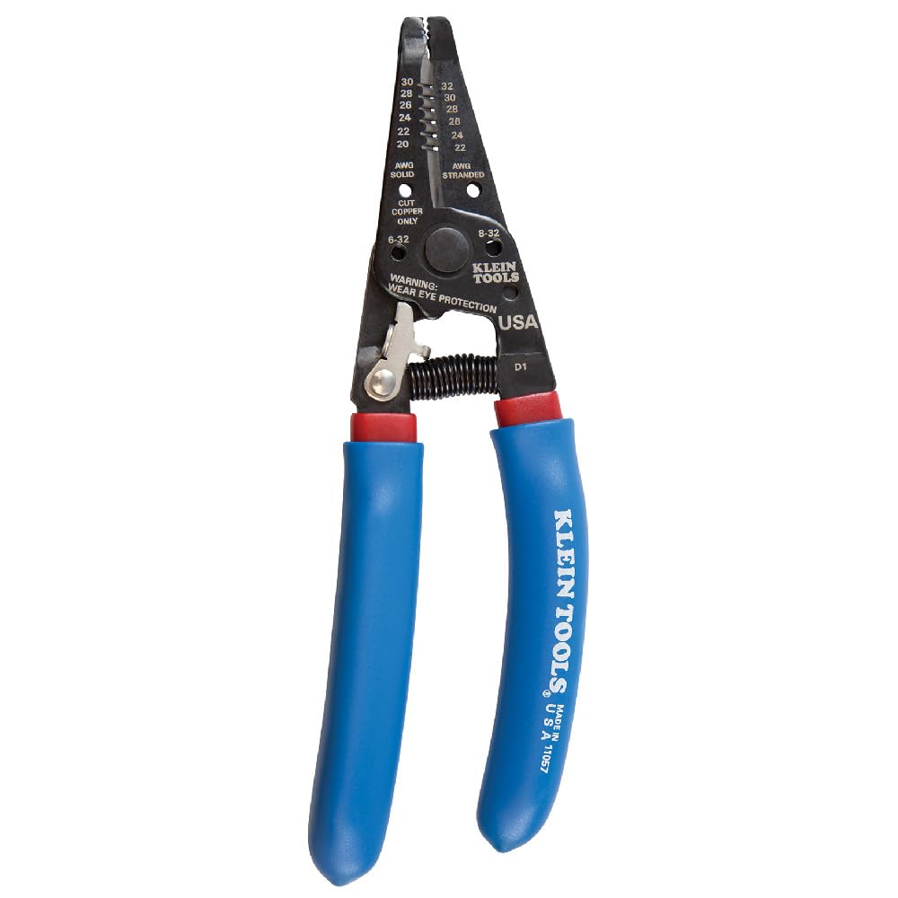 Klein Tools 11057 Wire Cutter/Wire Stripper, Heavy Duty Wire Cutter Stripper for 20-30 AWG Solid Wire and 22-32 AWG Stranded Wire