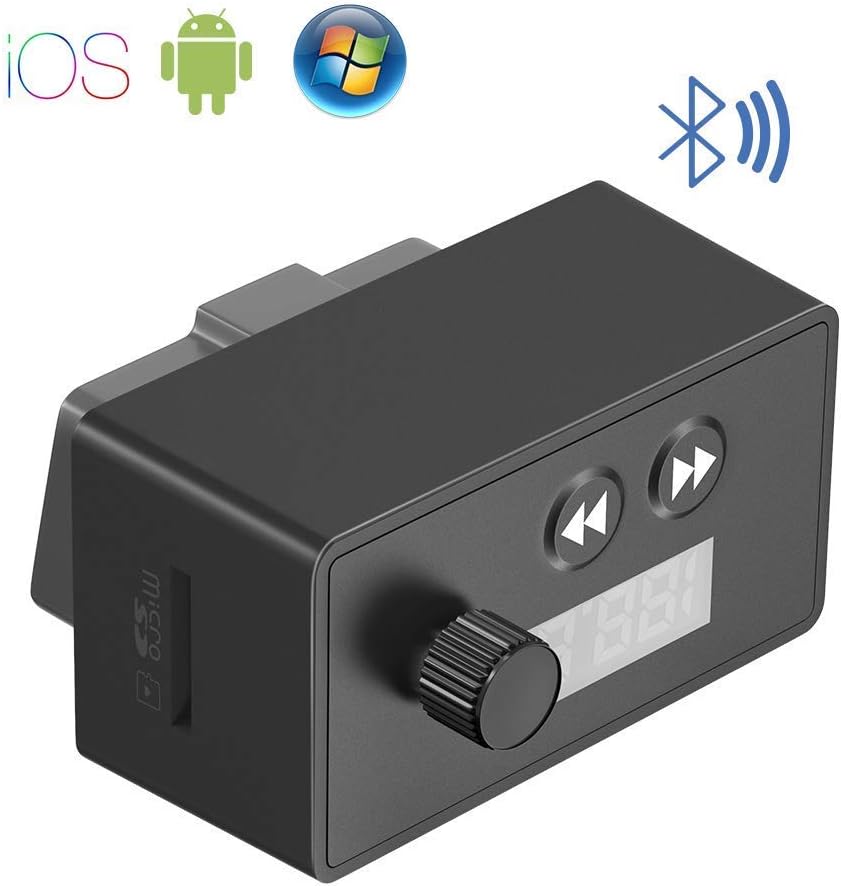Vanfine 2 in 1 Wireless Bluetooth fm Transmitter OBD2 / OBDII Diagnostic Car Scanner & Reader Tool for Android Devices - Read/Clear Your Check Engine Light & So Much More!