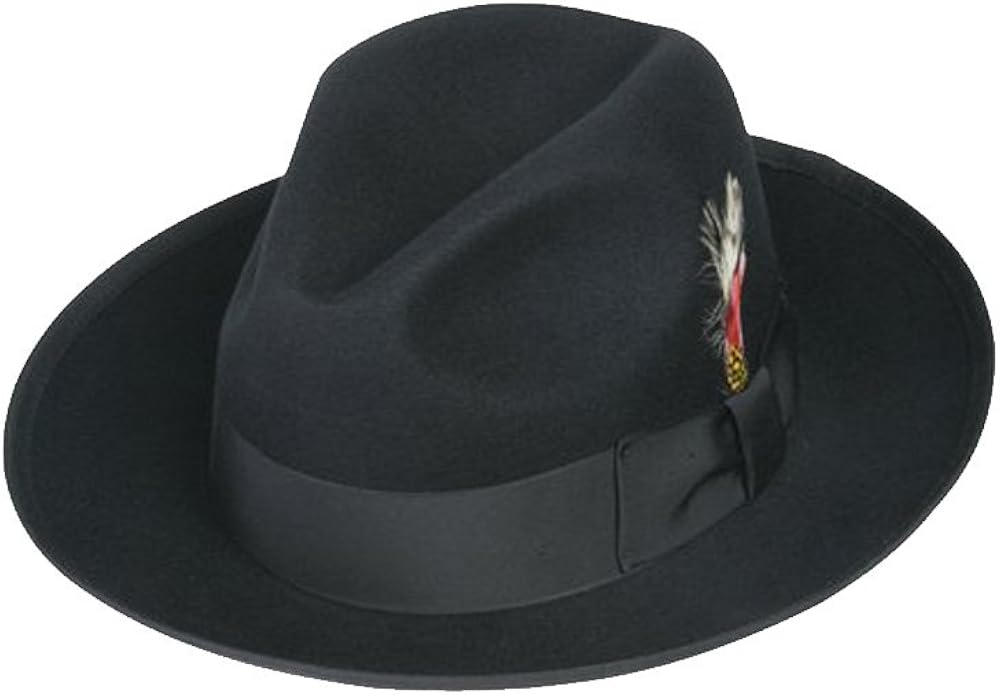 EZ Tuxedo Black Gangster Fedora Hat at Amazon Men’s Clothing store