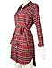 FANCYINN Women Long Sleeve Check Shirt Dress Plaid Pattern Tunics Casual Button Down Asymmetric Hem Blouse Tops