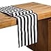 Ling's moment Classic Durable Black and White Table Runner Linen 12