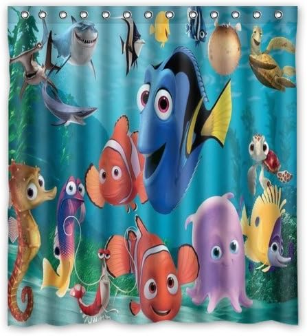 Welcome! Cartoon Finding Dory-Octopus Waterproof And Mildew Resistant Decorative Shower Curtain 66x 72-Inch