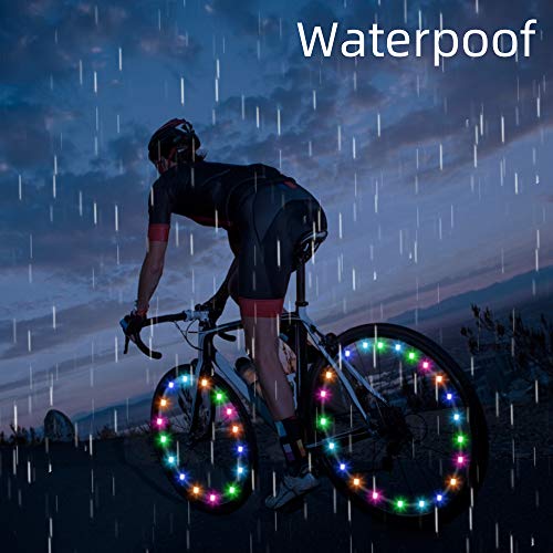 ELlight LED Bicycle Wheel Lights(2 Tires Pack) Multicolor Changing Bike Spoke Lights Cycling Decoration Safety Warning for Kids Adults Outdoor Family Night Riding