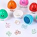 Unomor Easter Stamps for Easter Baskets Stuffers, Kids Easter Eggs Hunting Game Easter Party Favors Easter Crafts, 1.5 Inches Diameter 18 Pack