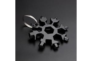 1Pack Snowflake Shape Multi Tool with Key Ring, Stainless Steel Snowflake Bottle Opener Flat Phillips Screwdriver Wrench,Gift