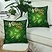 InterestPrint Custom 2 Pack St. Patrick's Day with Lucky Shamrock Throw Cushion Pillow Case Covers 18x18 Twin Sides, Green Luck Clover Cotton Zippered Pillowcase Sets Decorative