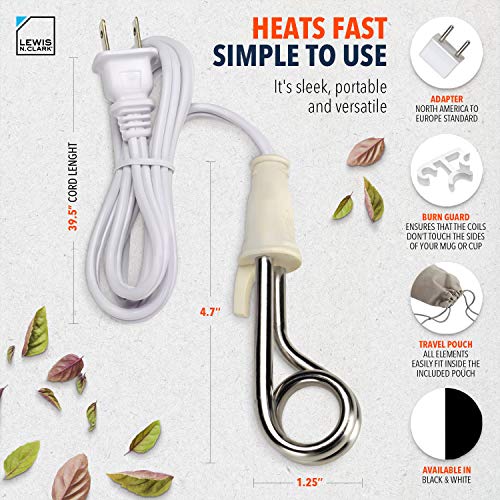 Lewis N. Portable Immersion Water Heater + Electric Kettle Alternative