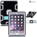 iPad 6 Case, iPad Air 2 Case, MagicSky Heavy Duty Armor Apple iPad Case, Full Body High Impact Resistant Rugged Hybrid Layer Defender Shock-Absorption Protective Case Cover with Kickstand for iPad Air 2 iPad 6 (6th Generation) - Pure Grey/Black
