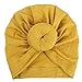 Voberry Kids Baby Bohemian Head Wrap Cap Cute Cotton Turban Knot Hat (Yellow 1)