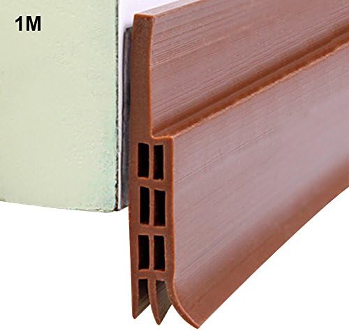 Xpccj Door Draft Stopper,Adhesive Silicone Rubber Door Bottom Seal Strip Under Door Sweep Weather Stripping(Brown)