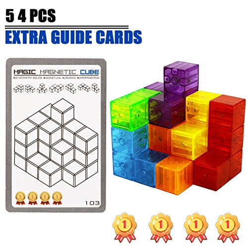 Aitey Magnetic Building Blocks, Magnetic Tiles for Kids Educational Toys Stress Relief Toy Games Square Cube Magnets develops intelligence