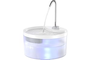 Petlipo Cat Water Fountain, 3L/100oz Super Silent Pet Water Fountains for Cats Dogs Indoor, Cat Fountain with Water Alert Light, Kitty Spout Cat Drinking Fountain, BPA-Free, Easy Clean (White)