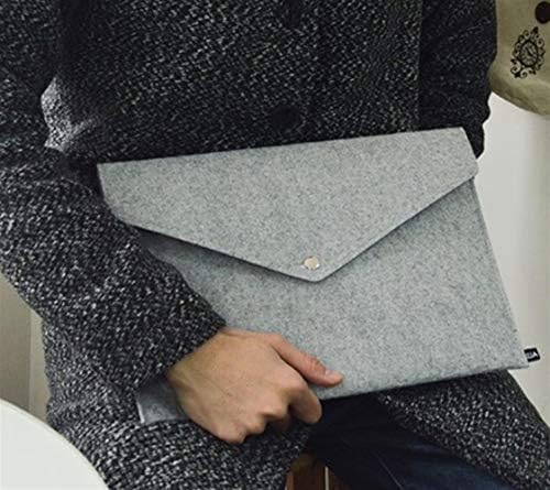 Simple Style Business Felt A4 Button Bag Document Wallets Pouch(Light Grey) Huihuger