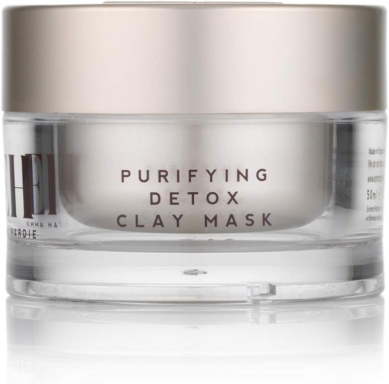 Emma Hardie 50ml Purifying Pink Clay Detox Mask with Cleansing Cloth, Use to Cleanse, Balance, Exfoliate & Rejuvenate Skin