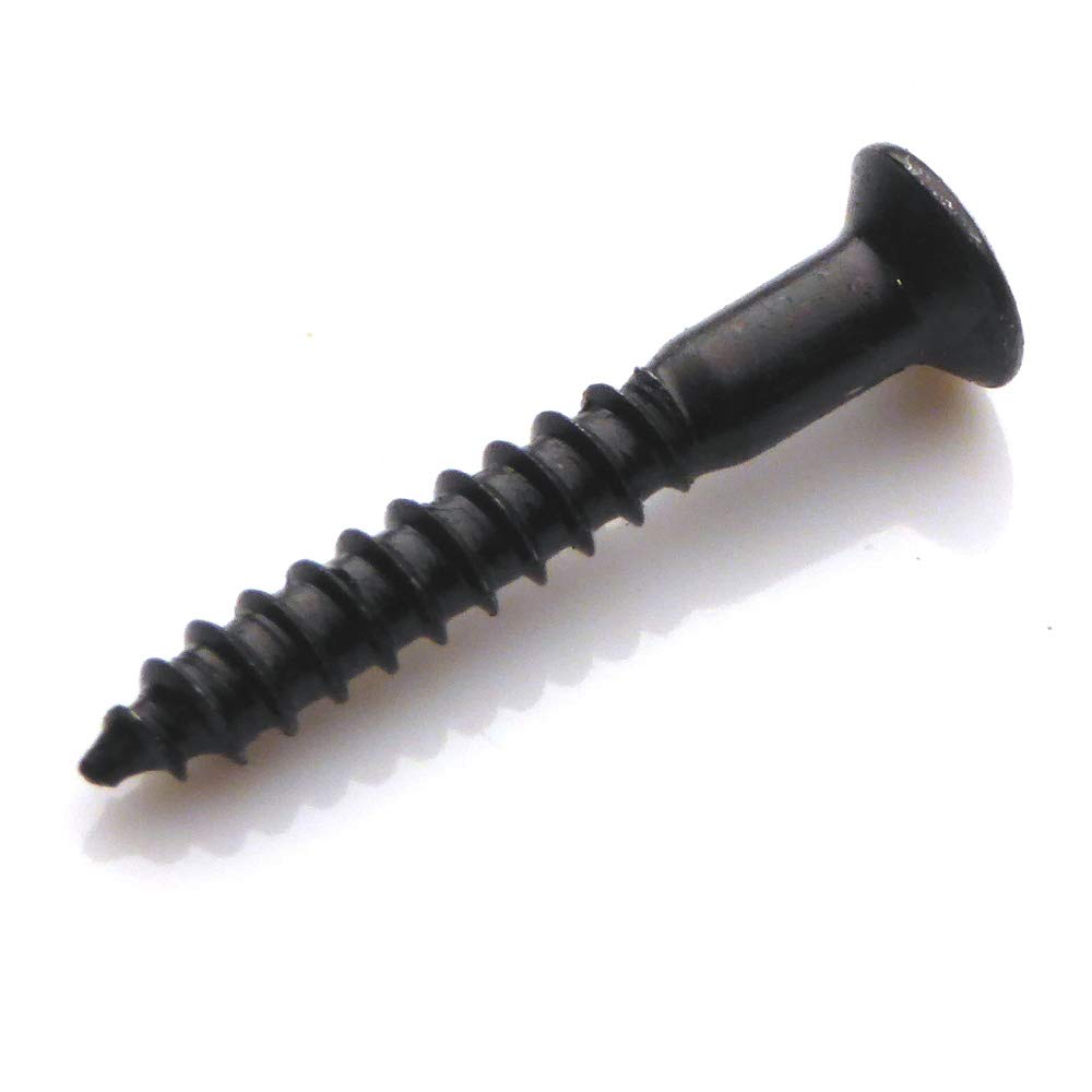 50x Guitar bridge or tremolo fixing screws countersunk head in black 3.5mm x 25mm (bulk buy)