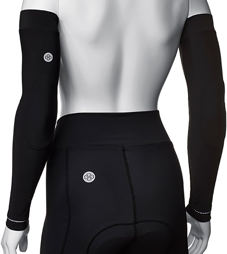 Lexi Miller Women's Cycling Arm Warmer–Black Patchy Arm WarmerWith Silicone Backed Fabric