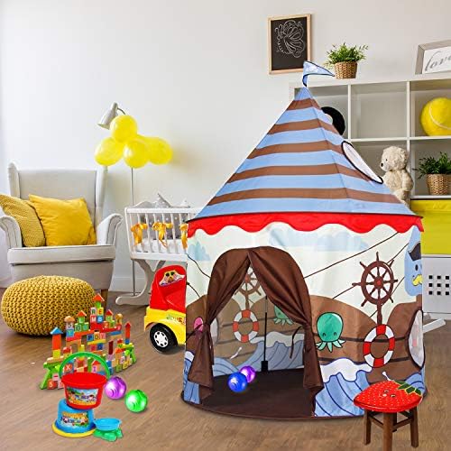 ALPIKA Kids Indoor Outdoor Kids Tent Children Play Tent And Portable Toy Tent For Boys Girls (Brown)